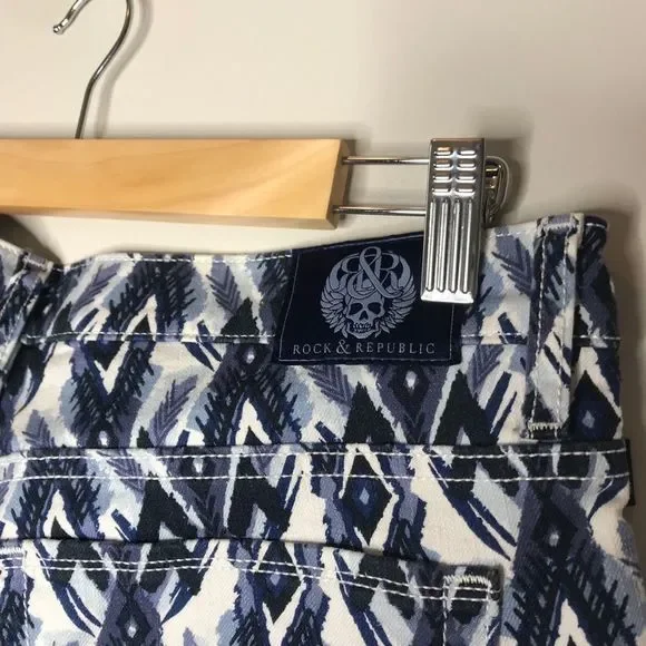 Rock & Republic Lolita Tribal Blue Demin Shorts - Picture 4 of 6